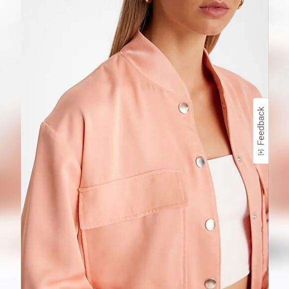 Women's Pink Bomber Jacket - Picture 6 of 6